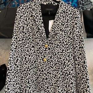 Escada Black & White Floral Blazer – Size 42